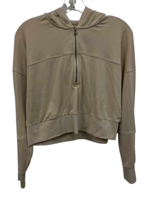 Vuori Size S Cream Poly Blend 1/4 Zip Long Sleeve Hooded Athletic Set Cream / S