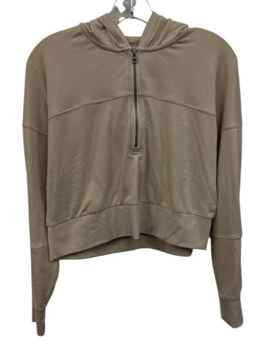 Vuori Size S Cream Poly Blend 1/4 Zip Long Sleeve Hooded Athletic Set Cream / S
