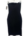 MNG by Mango Size 4 Black Midi Bandeau Button Detail Sleeveless Dress Black / 4