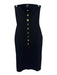 MNG by Mango Size 4 Black Midi Bandeau Button Detail Sleeveless Dress Black / 4