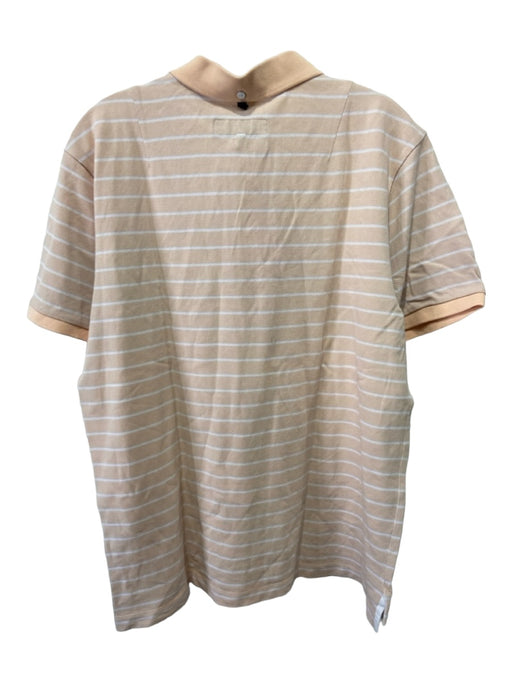 Rag & Bone Size XL Peach Cotton Striped Polo Men's Short Sleeve XL