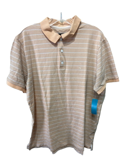 Rag & Bone Size XL Peach Cotton Striped Polo Men's Short Sleeve XL