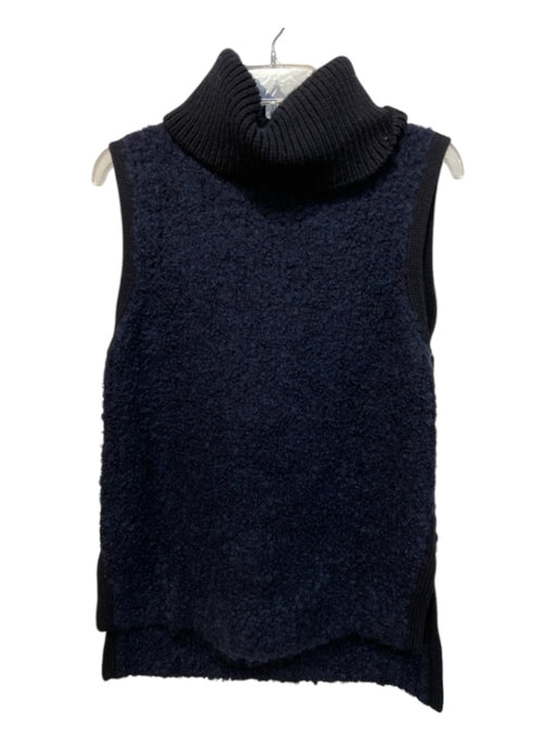 Rag & Bone Size S Navy & Black Wool & Alpaca Sleeveless Turtleneck Sweater Navy & Black / S