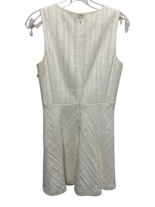 Theory Size 6 Ivory Cotton Sleeveless Back Zip Dress Ivory / 6