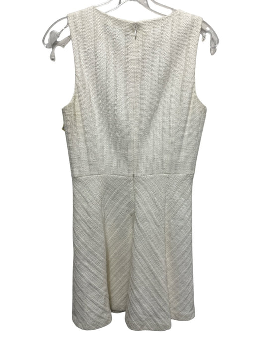Theory Size 6 Ivory Cotton Sleeveless Back Zip Dress Ivory / 6