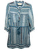 Cecilie Copenhagen Size S Blue, White, Orange Cotton Abstract Print Dress Blue, White, Orange / S