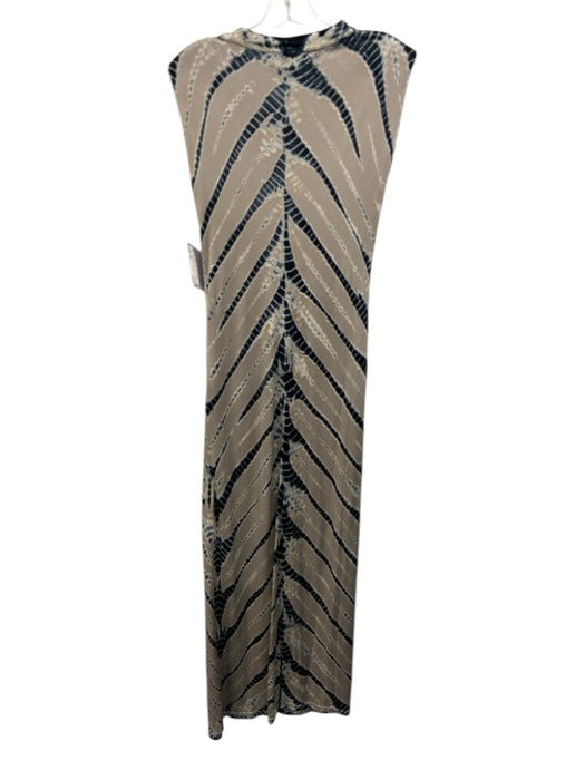 YFB Size XS Gray, Blue & White Viscose Abstract Print Tie Dye Cap Sleeve Dress Gray, Blue & White / XS