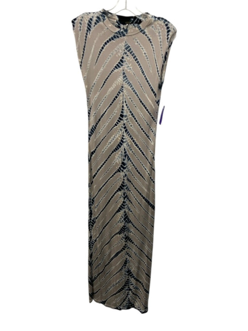 YFB Size XS Gray, Blue & White Viscose Abstract Print Tie Dye Cap Sleeve Dress Gray, Blue & White / XS