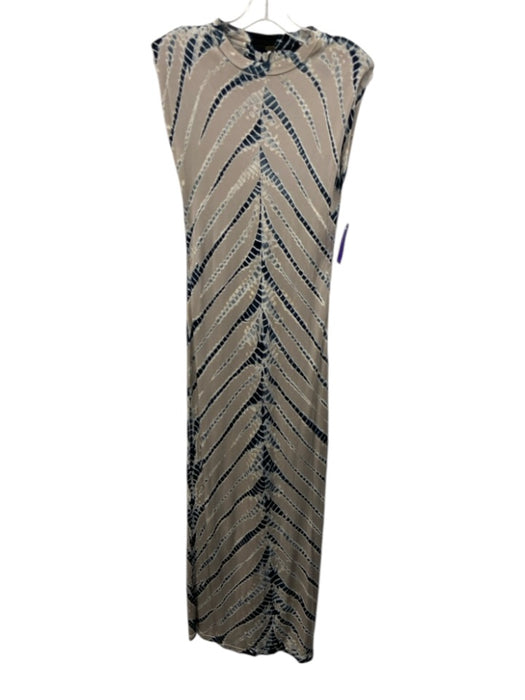 YFB Size XS Gray, Blue & White Viscose Abstract Print Tie Dye Cap Sleeve Dress Gray, Blue & White / XS