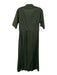 Trovata Birds of Paradis Size S Dark Green Cotton Short Sleeve Collar Dress Dark Green / S