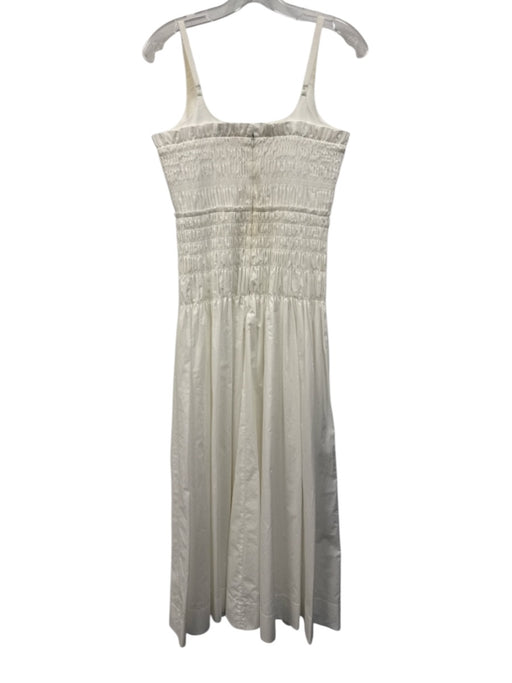 Rebecca Taylor Size xs / 2 White Cotton Smocked Bodice Spaghetti Strap Dress White / xs / 2