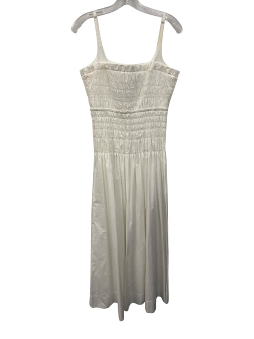 Rebecca Taylor Size xs / 2 White Cotton Smocked Bodice Spaghetti Strap Dress White / xs / 2