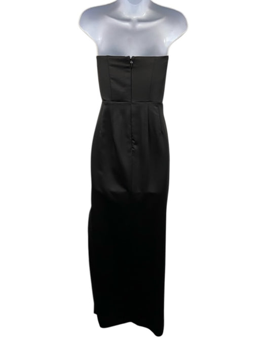 House of CB Size S Black Polyester Blend Strapless Gathered Boning Gown Black / S