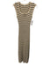 Z Supply Size S Cream Beige & Black Rayon & Polyester Rib Knit Striped Dress Cream Beige & Black / S