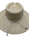 Nikki Beach Yellow Beige Straw Beaded Ribbon wide brim Hat Yellow Beige / One Size