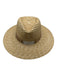 Nikki Beach Yellow Beige Straw Beaded Ribbon wide brim Hat Yellow Beige / One Size