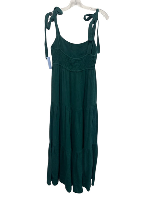 Honorine Size Small Forest Green Cotton Sleeveless Gauze Tiered Maxi Dress Forest Green / Small