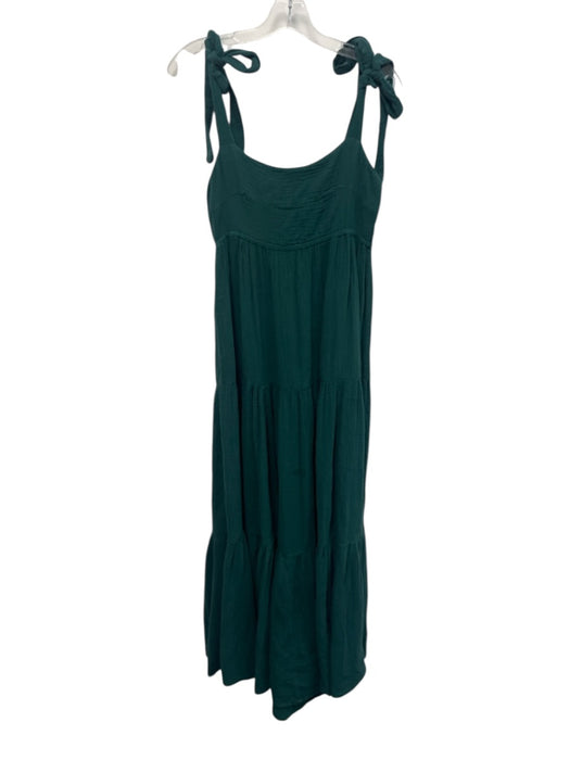 Honorine Size Small Forest Green Cotton Sleeveless Gauze Tiered Maxi Dress Forest Green / Small