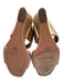 Aquazzura Shoe Size 39.5 Gold Leather Upper Twist Double Strap Cork Base Wedges Gold / 39.5