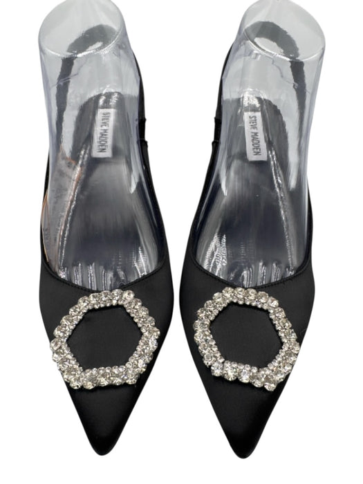 Steve Madden Shoe Size 9 Black fabric upper Rhinestone Slingback Pumps Black / 9