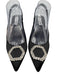 Steve Madden Shoe Size 9 Black fabric upper Rhinestone Slingback Pumps Black / 9
