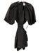 Aje Size 10 Black Viscose Blend Tie Waist cut out waist Gathered Sleeves Dress Black / 10