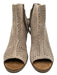 Toms Shoe Size 7 Taupe Suede Laser Cut Diamante Peep Toe Booties Taupe / 7