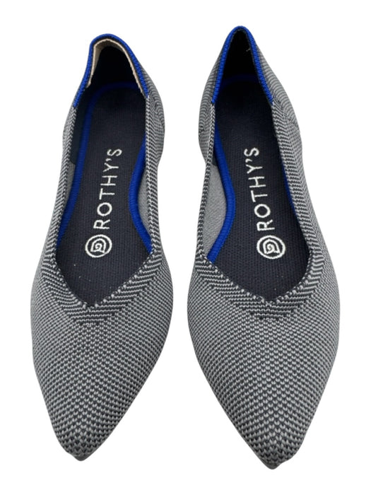 Rothy's Shoe Size 5 White, Black, Blue Synthetic Knit Slip On Pointed Toe Shoes White, Black, Blue / 5