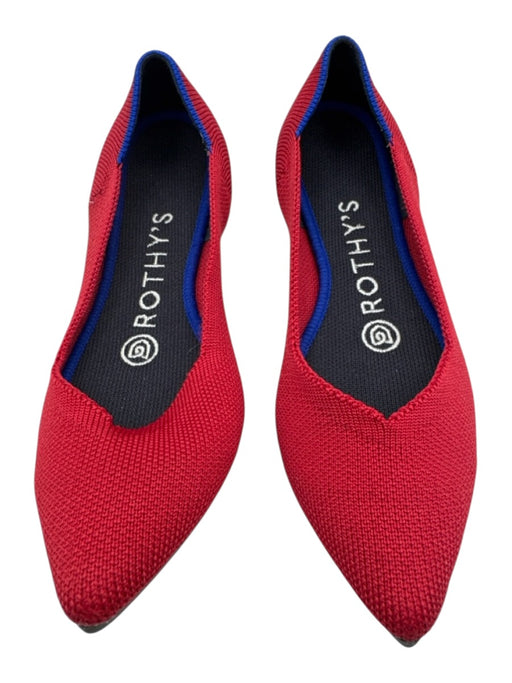 Rothy's Shoe Size 5 Red & Blue Synthetic Knit Slip On Pointed Toe Shoes Red & Blue / 5
