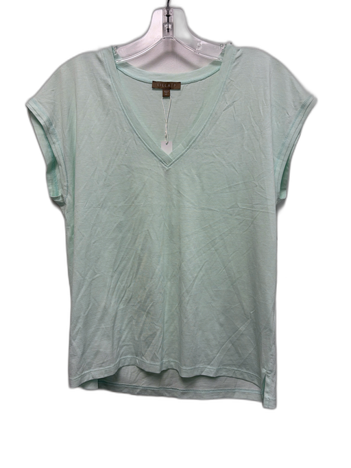 Lilla P Size XS Mint Green Pima Cotton Cap Sleeve V Neck T Shirt Top Mint Green / XS