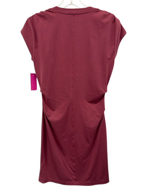 Athleta Size XS Rose Pink Cotton Blend Side Gather V Neck Above Knee Dress Rose Pink / XS