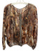 Fifteen Twenty Size XS Orange, Black & Multi Silk Snakeskin print Semi Sheer Top Orange, Black & Multi / XS