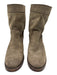 Frye Shoe Size 4 Gray Beige Leather Stacked Heel Round Toe Boots Gray Beige / 4