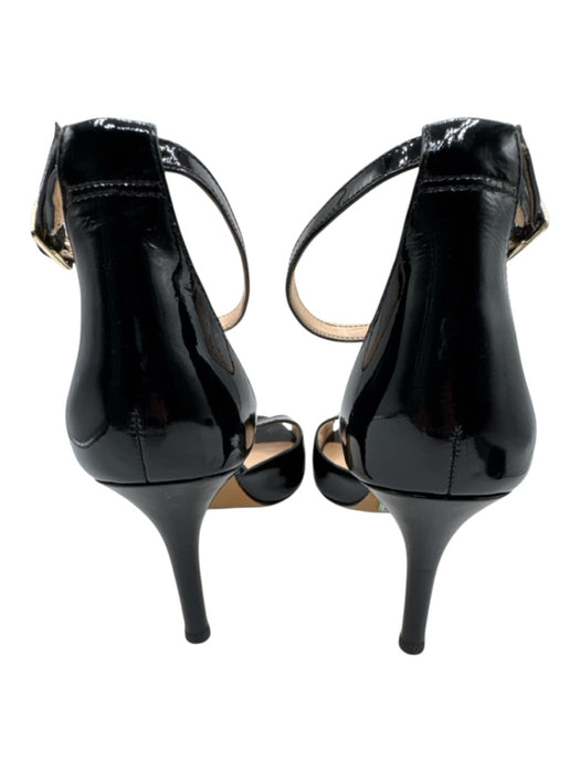 Vince Camuto Shoe Size 9 Black Patent Leather Round Toe Open Toe Sandals Black / 9