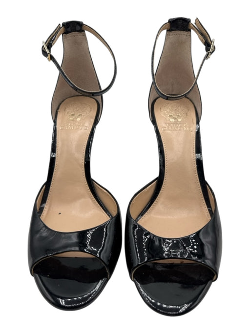Vince Camuto Shoe Size 9 Black Patent Leather Round Toe Open Toe Sandals Black / 9