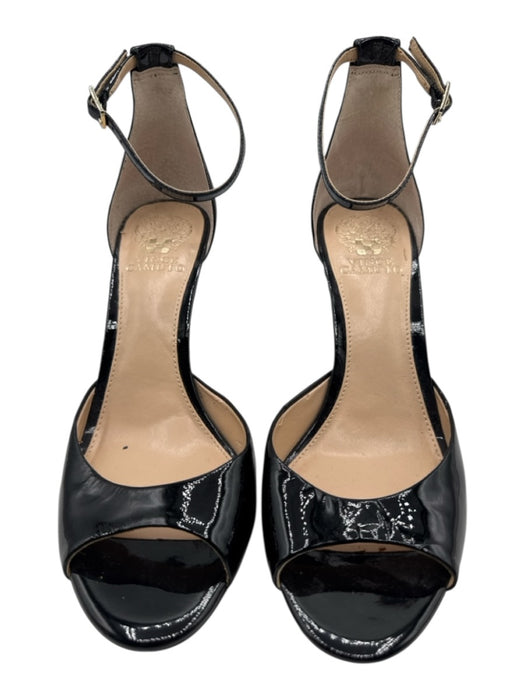 Vince Camuto Shoe Size 9 Black Patent Leather Round Toe Open Toe Sandals Black / 9