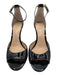 Vince Camuto Shoe Size 9 Black Patent Leather Round Toe Open Toe Sandals Black / 9