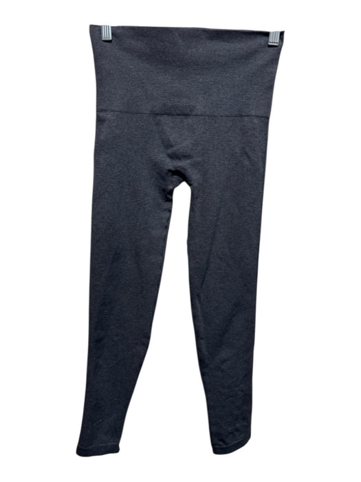 Spanx Size M Dark Gray Nylon Blend Heathered Wide Waist Band Mid Rise Leggings Dark Gray / M