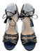 Vince Camuto Shoe Size 9 Navy, Silver & Gold Leather Round Toe Strappy Sandals Navy, Silver & Gold / 9