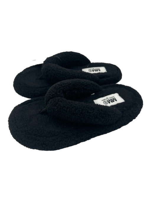 MM6 Maison Margiela Shoe Size M Black Fleece Thong Platform Sandals Black / M