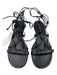 Gianvito Rossi Shoe Size 38 Black Leather Strappy Open Toe Ankle Wrap Sandals Black / 38