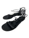 Gianvito Rossi Shoe Size 38 Black Leather Strappy Open Toe Ankle Wrap Sandals Black / 38