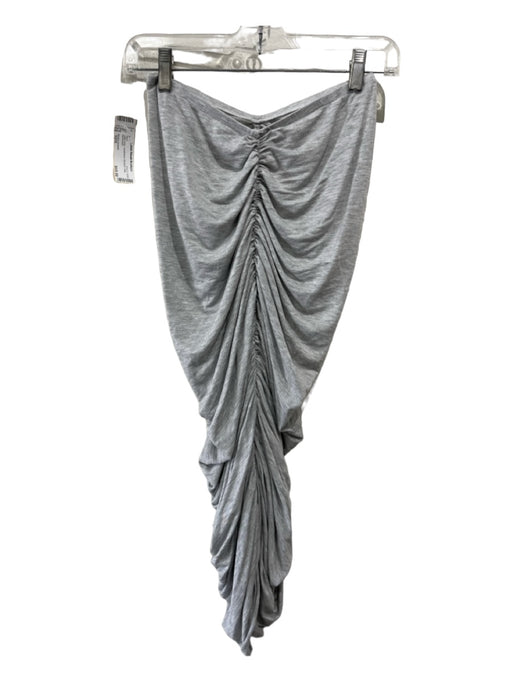 Norma kamali Size 32/S Light Gray Heathered Ruched Midi Skirt Light Gray / 32/S