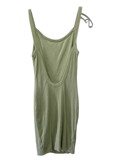 Cotton Citizen Size S Light Green Cotton Ribbed Knit Low Back Mini Dress Light Green / S