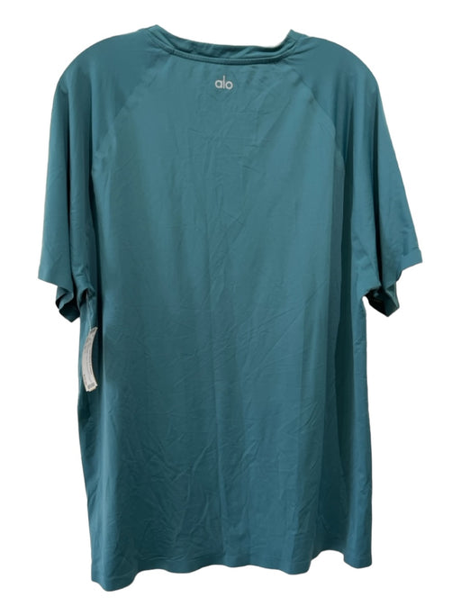 Alo Yoga Size M Teal Green Nylon Short Sleeve T Shirt Top Teal Green / M