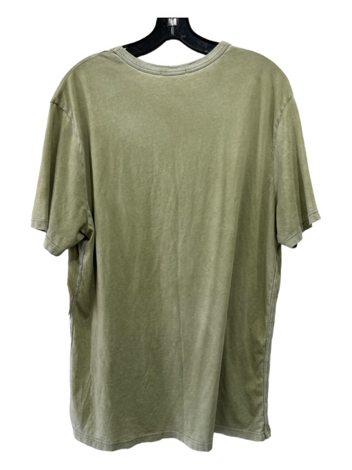 Cotton Citizen Size L Green Supima Cotton Washed Out V Neck T Shirt Top Green / L