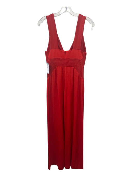 Galvan London Size 4 Red Viscose Blend Tank Bandage Bodice Wide Leg Jumpsuit Red / 4
