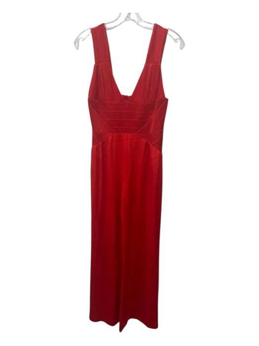 Galvan London Size 4 Red Viscose Blend Tank Bandage Bodice Wide Leg Jumpsuit Red / 4