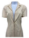 Jaquemus Size 38 Beige Wool & Elastane V Neck Zip Up Short Sleeve Collar Dress Beige / 38