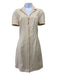 Jaquemus Size 38 Beige Wool & Elastane V Neck Zip Up Short Sleeve Collar Dress Beige / 38